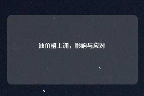 油价格上调，影响与应对