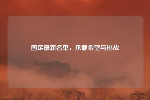 国足最新名单，承载希望与挑战