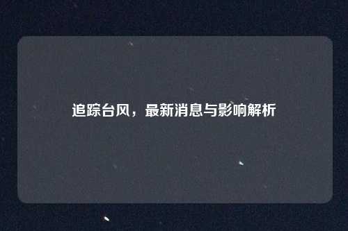 追踪台风，最新消息与影响解析