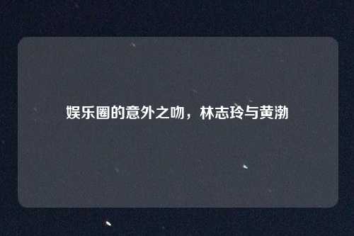 娱乐圈的意外之吻，林志玲与黄渤