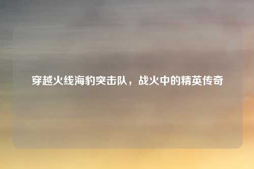 穿越火线海豹突击队，战火中的精英传奇