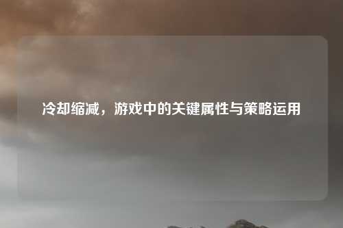 冷却缩减，游戏中的关键属性与策略运用