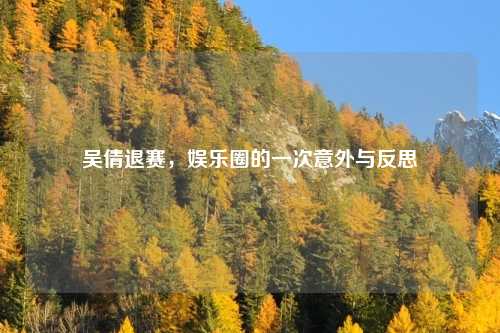 吴倩退赛，娱乐圈的一次意外与反思