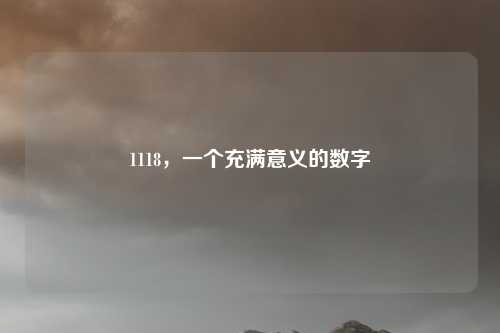 1118，一个充满意义的数字