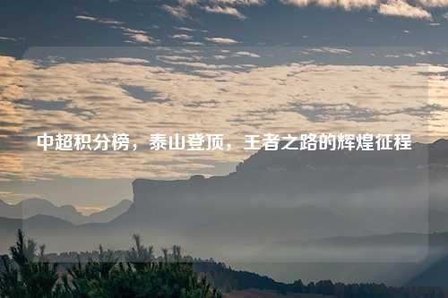 中超积分榜，泰山登顶，王者之路的辉煌征程