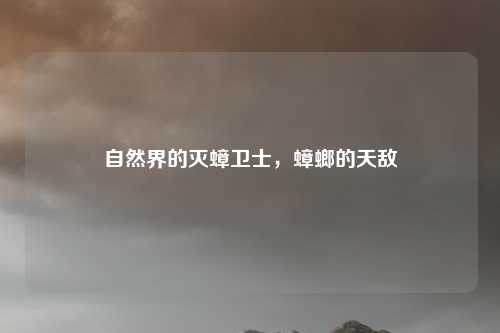 自然界的灭蟑卫士，蟑螂的天敌