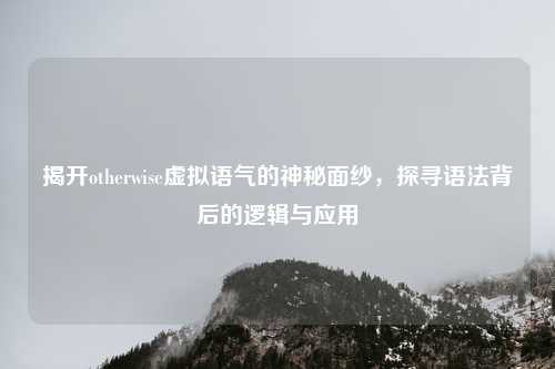 揭开otherwise虚拟语气的神秘面纱，探寻语法背后的逻辑与应用