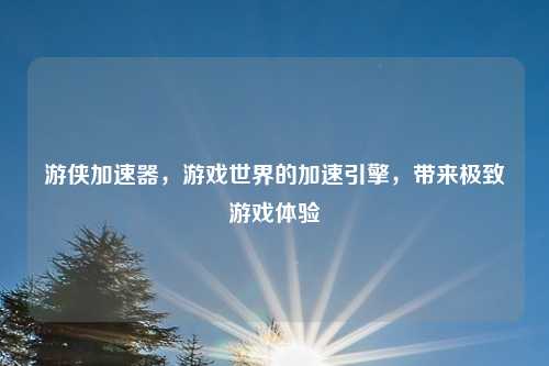游侠加速器，游戏世界的加速引擎，带来极致游戏体验