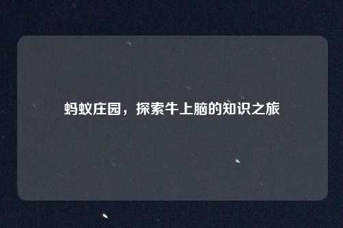 蚂蚁庄园，探索牛上脑的知识之旅