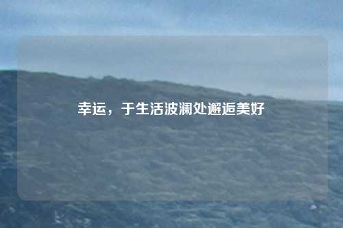 幸运，于生活波澜处邂逅美好