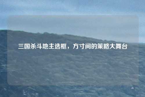 三国杀斗地主选框，方寸间的策略大舞台