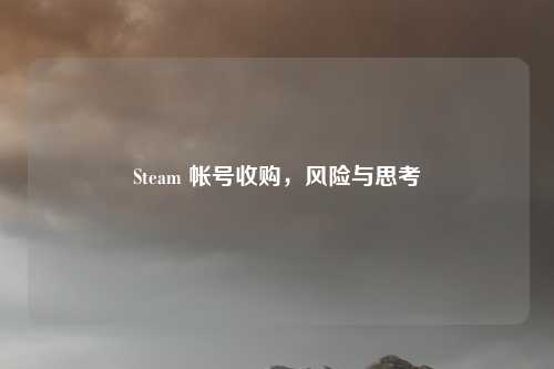 Steam 帐号收购，风险与思考