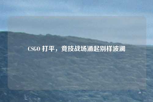 CSGO 打平，竞技战场涌起别样波澜