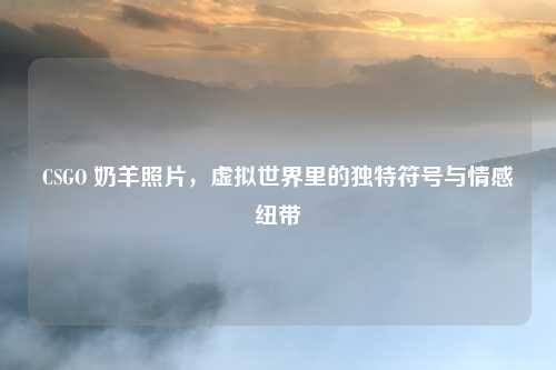 CSGO 奶羊照片，虚拟世界里的独特符号与情感纽带