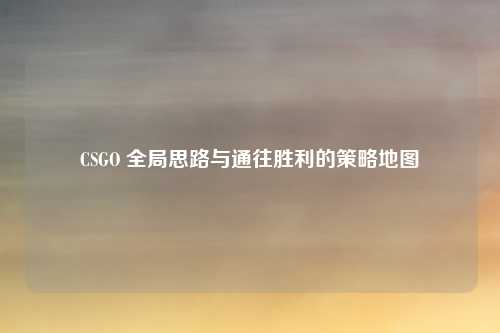 CSGO 全局思路与通往胜利的策略地图