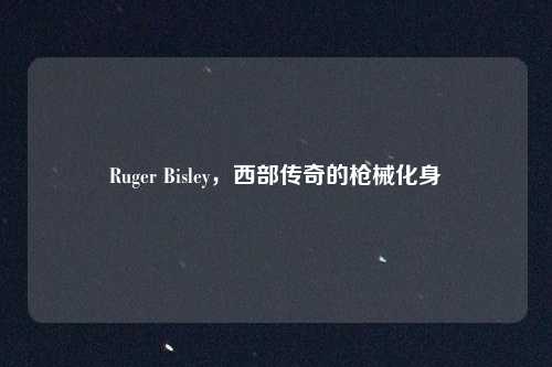Ruger Bisley，西部传奇的枪械化身