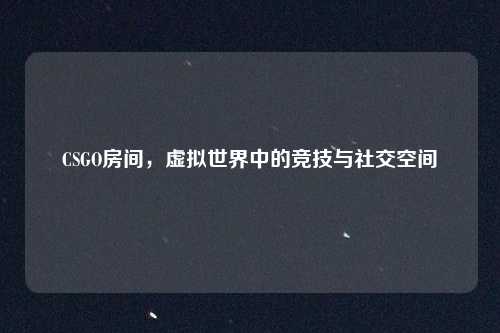 CSGO房间，虚拟世界中的竞技与社交空间