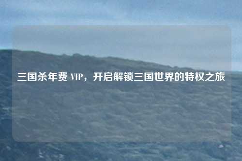 三国杀年费 VIP，开启解锁三国世界的特权之旅