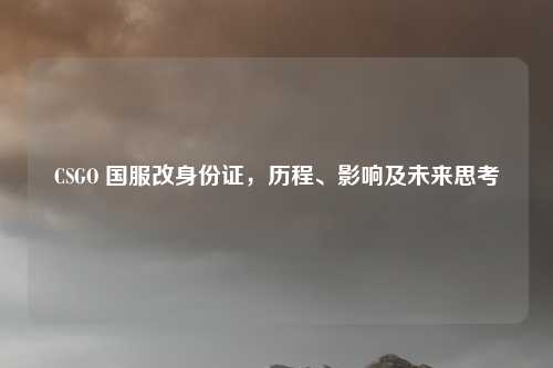 CSGO 国服改身份证，历程、影响及未来思考