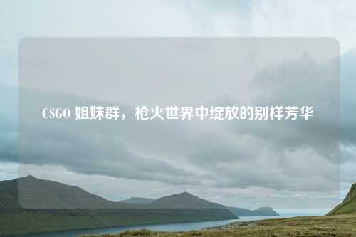 CSGO 姐妹群，枪火世界中绽放的别样芳华