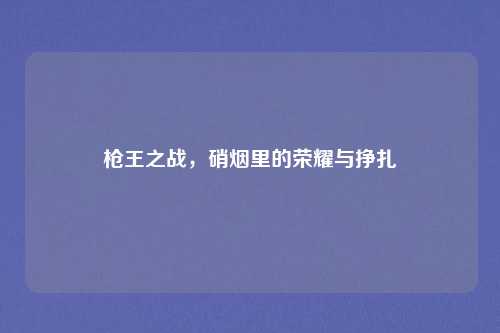 枪王之战,硝烟里的荣耀与挣扎