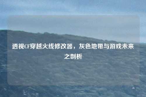 透视CF穿越火线修改器，灰色地带与游戏未来之剖析