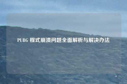 PUBG 程式崩溃问题全面解析与解决办法