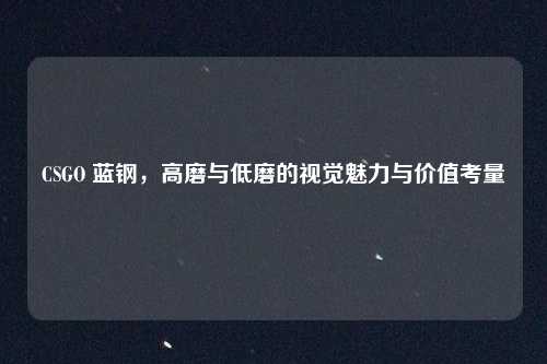 CSGO 蓝钢，高磨与低磨的视觉魅力与价值考量