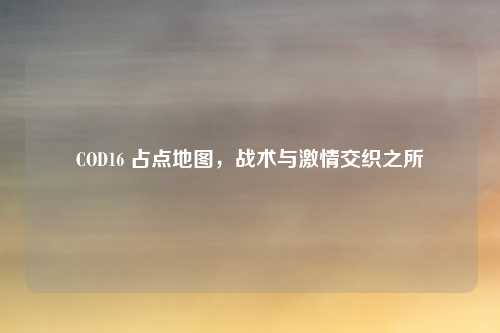 COD16 占点地图，战术与激情交织之所