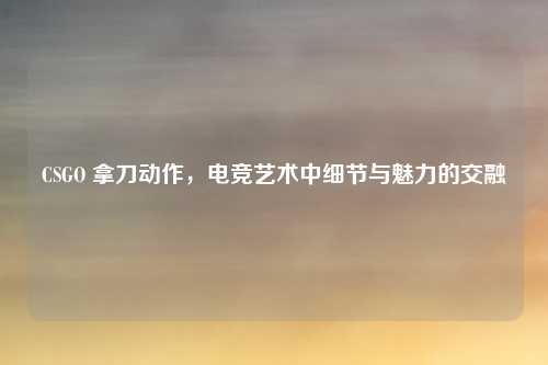 CSGO 拿刀动作，电竞艺术中细节与魅力的交融