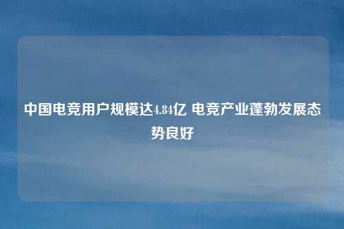 中国电竞用户规模达4.84亿 电竞产业蓬勃发展态势良好
