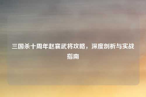三国杀十周年赵襄武将攻略，深度剖析与实战指南