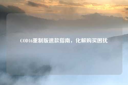 COD16重制版退款指南，化解购买困扰