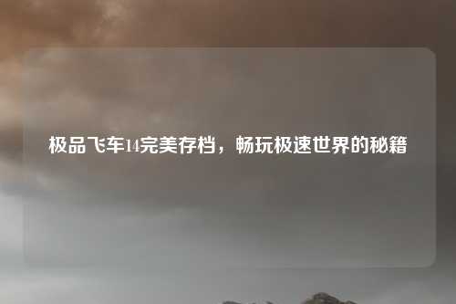 极品飞车14完美存档，畅玩极速世界的秘籍