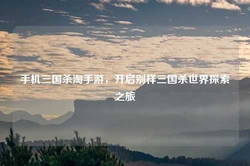 手机三国杀淘手游，开启别样三国杀世界探索之旅