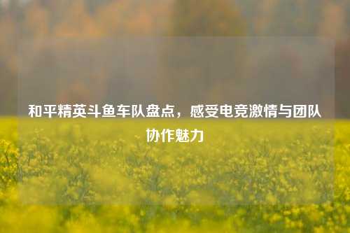 和平精英斗鱼车队盘点，感受电竞激情与团队协作魅力