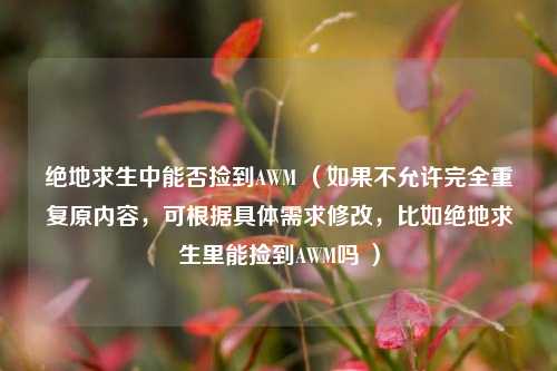 绝地求生中能否捡到AWM （如果不允许完全重复原内容，可根据具体需求修改，比如绝地求生里能捡到AWM吗 ）