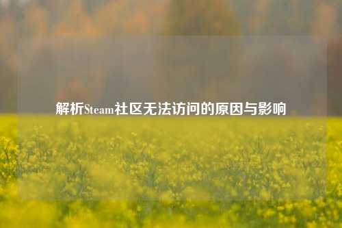 解析Steam社区无法访问的原因与影响