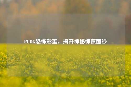 PUBG恐怖彩蛋，揭开神秘惊悚面纱