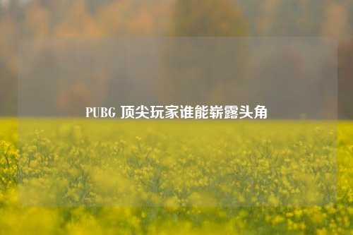 PUBG 顶尖玩家谁能崭露头角