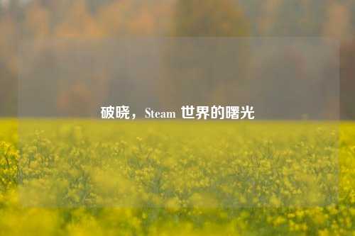 破晓，Steam 世界的曙光