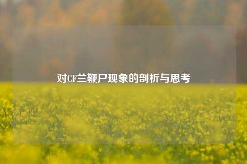 对CF兰鞭尸现象的剖析与思考