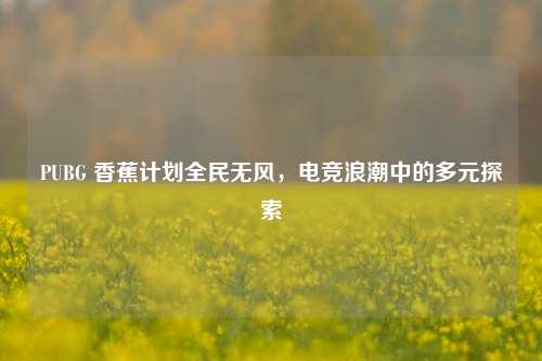 PUBG 香蕉计划全民无风，电竞浪潮中的多元探索