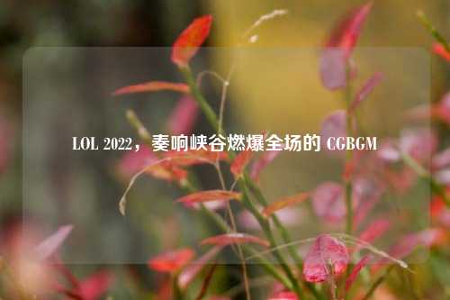 LOL 2022，奏响峡谷燃爆全场的 CGBGM
