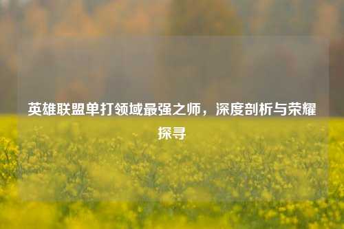 英雄联盟单打领域最强之师，深度剖析与荣耀探寻