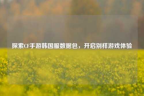 探索CF手游韩国服数据包，开启别样游戏体验