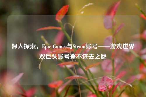 深入探索，Epic Games与Steam账号——游戏世界双巨头账号登不进去之谜