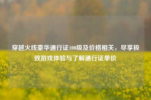 穿越火线豪华通行证100级及价格相关，尽享极致游戏体验与了解通行证单价