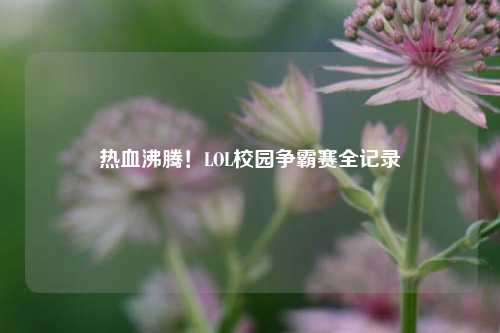 热血沸腾!LOL校园争霸赛全记录