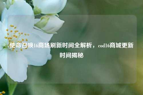 使命召唤16商场刷新时间全解析,cod16商城更新时间揭秘